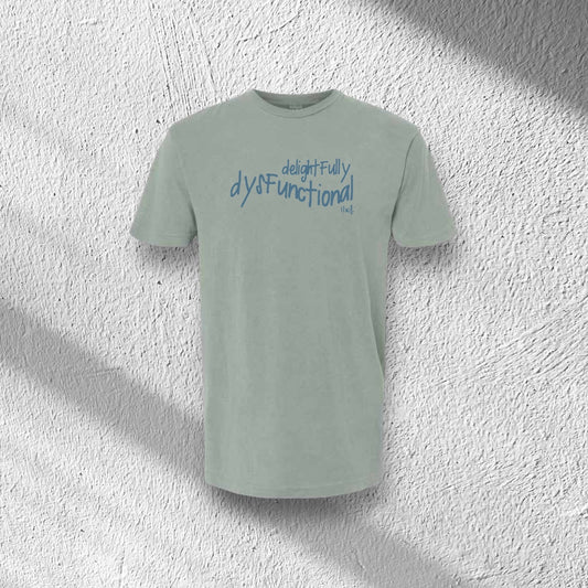 delightFully dysFunctional vintage t-shirt in the color Bay - front view