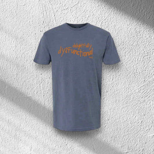 delightFully dysFunctional vintage t-shirt in the color Blue Jean