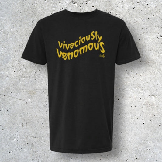 vivaciouSly venomouS vintage t-shirt in the color Black - front view